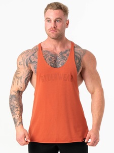 Débardeur de sport côtelé sans manches pour homme, personnalisé OEM, moulant, pour la course, la gym et le fitness - Product Image 4