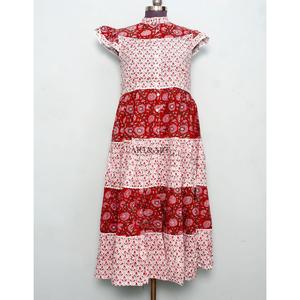 Robe longue d'été pour femme 100 % coton à imprimé floral, écologique, élégante pour les fêtes, décontractée pour le quotidien, avec boutons décoratifs, naturelle - Product Image 1