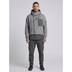 Veste à capuche techwear tendance pour homme, Power Stretch Pro, coupe oversize, style streetwear, résistante à l'eau, toile, taille XS, étiquette OEM personnalisée - Product Image 1