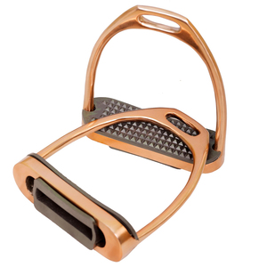 Équipement d'équitation de qualité supérieure en acier inoxydable, étriers flexibles en or rose, protection antidérapante pour les chevilles - Product Image 1