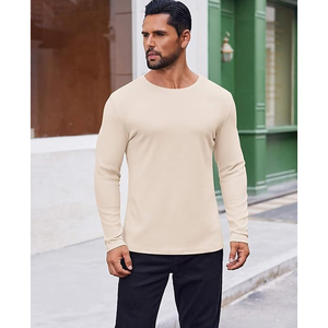 100% Cotton Long Sleeve T Shirt Men Plain Crew Neck Casual Tee Custom Logo Private Label OEM ODM Wholesale - Product Image 4