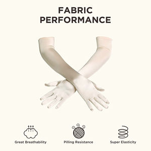 Guantes de Ópera Personalizados para Mujer, Elegantes, Casuales, de Poliéster y Spandex Elástico, Largos hasta el Codo, con Dedos Completos, para Fiestas, Bodas - Product Image 4