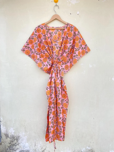 Vestido Kaftán Informal de Verano con Estampado Floral Tropical, sin Mangas, de Algodón, para Mujer, Ropa de Playa, Estilo Asia Pacífico - Product Image 2