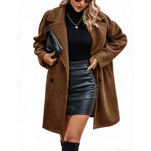 Elegant <b>Womens</b> Trench <b>Coat</b> <b>Double</b> <b>Breasted</b> Belted Overcoat Long Autumn Winter Windbreaker Custom Logo - Product Image 4