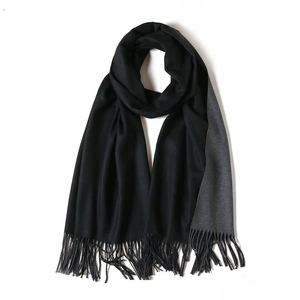 Premium Quality Classic Long Cashmere Scarf Solid Black Men Winter Thermal Insulation Adult Warm Knitted Scarf 2026 - Product Image 1