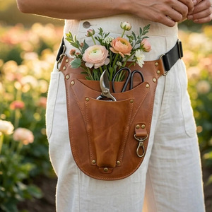 Cinturón de herramientas profesional de cuero para floristería, funda de cuero con múltiples bolsillos, bolsa de cintura para jardinería, logotipo personalizado OEM a precio mayorista - Product Image 3