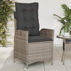 Juego de 2 Sillas Reclinables de Jardín en Gris Oscuro, Muebles de Patio de Ratán PE Premium - Product Image 3