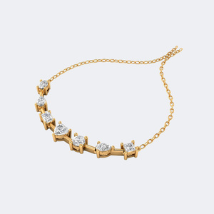 Collier pendentif en or 9 carats avec diamants multiformes sertis à griffes et courbés, 1,95 carat au total - Product Image 4