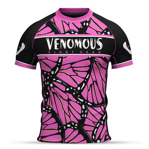 Rashguard Professionnel Manches Longues Papillon Vénéreux Personnalisé Imprimé MMA BJJ Écologique Spandex Respirant Séchage Rapide Sans Couture 220g - Product Image 2