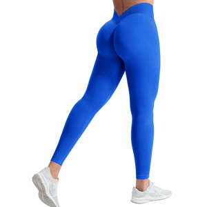 Leggings de Yoga Sólidos con Cintura en V sin Costuras, de Alta Elasticidad, Levanta Glúteos, Transpirables, Pantalones Deportivos Largos para Mujer - Product Image 5