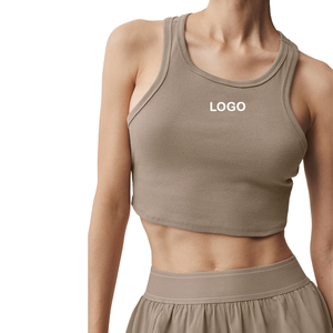 ชุดเซ็ต 2 ชิ้น เสื้อครอปแขนกุดผ้าริบและกางเกงขาสั้นเข้าชุดสำหรับผู้หญิง ชุดกีฬาเทนนิสระดับพรีเมียม รับผลิตแบบ OEM และติดฉลากส่วนตัว - Product Image 6