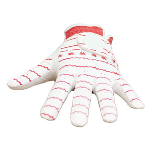 Guantes de Golf Blancos de Dedo Completo, Ligeros y Transpirables, con Estampado de Palma Roja, de Cuero Genuino Antideslizante, para Mano Derecha, Unisex, con Cierre de Tirar - Product Image 2