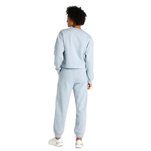 Ensemble de survêtements d'hiver respirants pour femmes, personnalisé, en polaire de haute qualité, avec haut court à capuche et taille élastique, deux pièces - Product Image 3