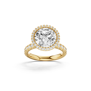 Anillo de Diamantes Radiant Halo con 78 Diamantes Laterales, Oro de 14 Quilates, Piedra Central de 3 Quilates Cultivada en Laboratorio, Certificado IGI, Joyería para Aniversario de Bodas - Product Image 5