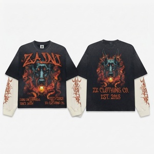 เสื้อเชิ้ตผ้าฝ้ายเจอร์ซีย์พรีเมียม 240 GSM สองชั้น พิมพ์ลายซิลค์สกรีน เป็นมิตรกับสิ่งแวดล้อม สีดำ สำหรับใส่โลโก้แบบกำหนดเองสำหรับผู้ชาย - Product Image 1