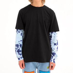 เสื้อยืดแขนยาวสองชั้นแบบกำหนดเองสำหรับผู้ชาย ผ้าฝ้าย 100% ทรงโอเวอร์ไซส์ พิมพ์ลายกราฟิก สตรีทแวร์ เสื้อยืดเนื้อหนา รับผลิตแบรนด์ส่วนตัว - Product Image 2