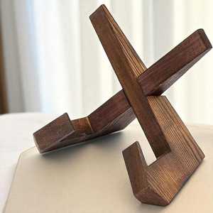 Polished Wooden Freestanding Rectangle <b>Book</b> Holder Multipurpose Reading Stand for Desk <b>Study</b> Kitchen Recipes Modern Tradebyd - Product Image 1