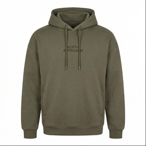 Sweat-shirt à capuche pour homme North Approach, vert olive, en polaire, coupe décontractée, poche avant, vêtement d'automne - Product Image 1