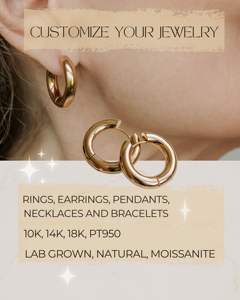 Boucles d'oreilles en diamant 18K 14K personnalisé PT950 Lab Baguette Boucles d'oreilles fines et breloques - Product Image 6