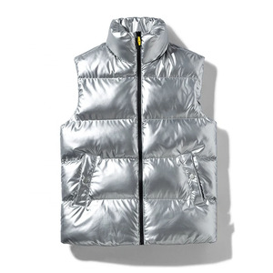 Gilet matelassé réversible unisexe coupe-vent chaud et épais à col rond avec fermeture éclair et boutons, tailles M-8XL - Product Image 3