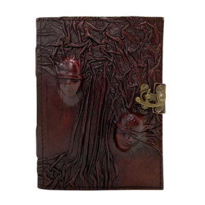 Diario de cuero hecho a mano con dos caras, cuaderno de tapa dura de estilo gótico de terror, papel con borde deshilachado, diario de grimoire de fantasía oscura - Product Image 1