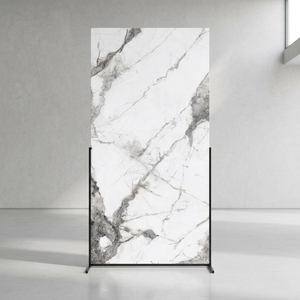 Dalles en pierre frittée flexible Bianco White Clay And Porcelain 1600x3200mm pour revêtement mural imperméable, imitation marbre - Product Image 4