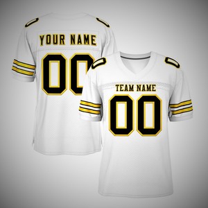 Jersey de Fútbol Americano Personalizado, Transpirable, de Poliéster, Cuello en V, Manga Corta, Nombre del Equipo, Número, Uniforme, Servicio OEM - Product Image 3