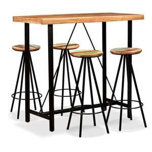 Set di barre in legno massello di Acacia e recupero collezione di mobili in 5 pezzi - Product Image 1