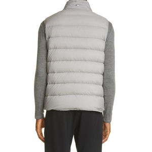 Chaleco Acolchado Gris para Hombre con Cuello Alto y Cierre de Cremallera, Ropa de Invierno Informal Resistente al Viento, 100% Poliéster - Product Image 4