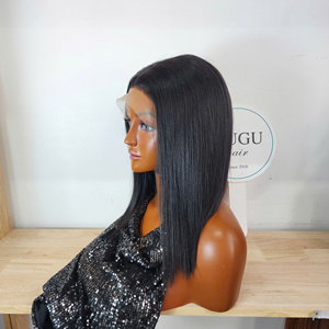 Perruques Gugu Hair Vietnam coupées droites, lisses comme des baguettes, 14 pouces, en cheveux vierges vietnamiens pour femmes, avec fermeture en dentelle 5x5 sans colle - Product Image 4