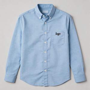 เสื้อเชิ้ตผู้ชายสีฟ้าอ่อน แขนยาว ปิดกระดุม สีพื้น ผ้าฝ้ายป๊อปลิน 100% สไตล์สมาร์ทแคชชวล สำหรับใส่ในฤดูใบไม้ผลิ - Product Image 4
