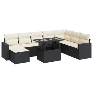 Conjunto de Sofás de Jardín en Blanco Crema y Negro - Product Image 2