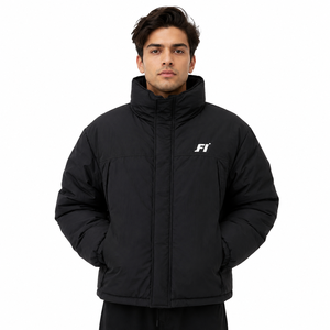 Custom Logo <b>Men</b> Puffer Jacket High Neck Insulated Winter Coat Water Resistant Heavy Duty Padded <b>Men's</b> Jackets OEM Wholesale USA - Product Image 1