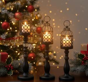 Creative Retro Birdcage <b>Candle</b> Holder Set - Elegant Iron Metal <b>Lanterns</b> for Home Decor & Weddings - Product Image 3