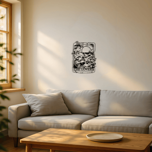 CIFbuy Arte de pared de metal con diseño de calavera de estilo gótico, escultura de pared de hierro vintage para sala de estar, dormitorio, patio, decoración de jardín - Product Image 4