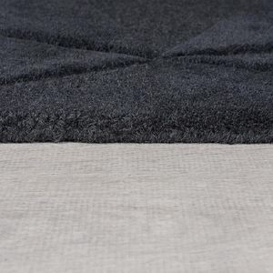 Tapis en laine tufté à la main sur mesure, couleur noire, poils longs, antidérapant, adapté aux animaux domestiques, lavable, décoration de salon - Product Image 3