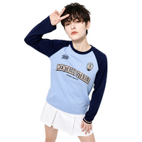 Kaos Raglan Lengan Unisex Gaya Retro Amerika, Rajutan Katun 100% Solid 260g, Cetak Kustom, Koleksi Baru Musim Semi & Musim Panas