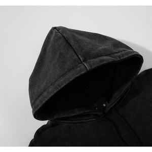 เสื้อฮู้ดดี้ผู้ชายทรงโอเวอร์ไซส์แบบย้อมสีเอซิด ขายดี พิมพ์โลโก้ได้ตามต้องการ สไตล์สตรีทแวร์ ระบายอากาศได้ดี ผลิตแบบ ODM สีซีดจางแบบซันเฟด - Product Image 4