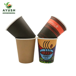 Gobelets en papier jetables à double paroi de qualité supérieure avec impression de logo personnalisé pour boissons chaudes et froides - Product Image 3