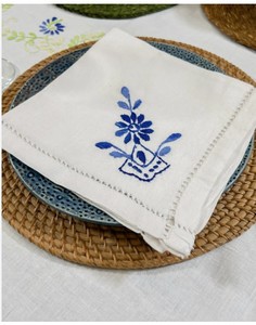 OEM Manufacturer Personalized Monogram Embroidered Silk Wedding Napkins Made in India Bulk Supply - Product Image 6