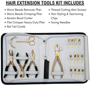 Kit Profesional de Herramientas para Extensiones de Cabello con Microperlas, Alicates para Remover, Cortador de Queratina, Pinza Plana para Crimpar, Set de Salón - Product Image 2