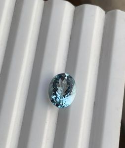 Aguamarina natural facetada de corte ovalado, aguamarina limpia para uso en joyería. - Product Image 2