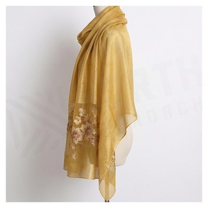 Pañuelo Largo de Seda para Mujer, Bordado Floral, Elegante, Multifuncional, Accesorio de Moda para Todas las Temporadas - Product Image 3
