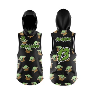 Shorts de compression imprimés Baby Yoda noirs pour hommes, respirants, en spandex et polyester, avec logo d'équipe, 13 designs - Product Image 4