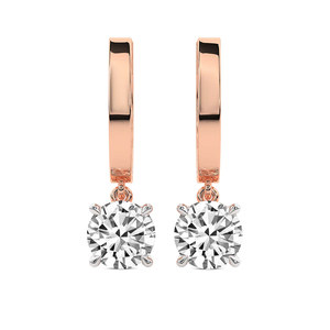 Boucles d'oreilles créoles élégantes en or 14k/18k avec accent discret et diamant de laboratoire, certifiées IGI, qualité VS1, VVS1 - Product Image 5