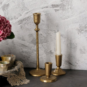 Support de décoration de table, bougeoir doré de luxe, bougeoir simple en métal, support classique vintage, lot de 3 - Product Image 4