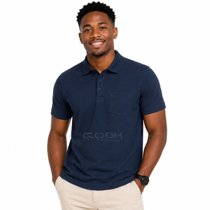Polo Personalizado para Hombre con Bolsillo, 100% Algodón Piqué, Manga Corta, Casual, para Golf, Transpirable, Uniforme de Trabajo - Product Image 3