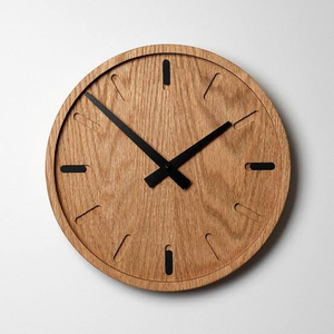 Minimalist Round Wooden Wall <b>Clock</b> Silent wall <b>clock</b> Round wood wall <b>clock</b> Black hands wall <b>clock</b> - Product Image 3