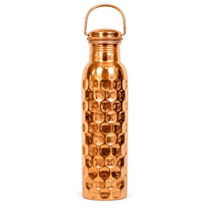 Botella de Cobre Puro al por Mayor, 100% Hermética, Recipiente de Cobre Martillado, Beneficios Ayurvédicos para la Salud, Frasco Deportivo de Cobre con Asa - Product Image 2