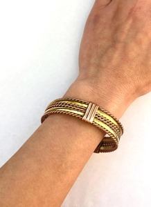 Brazalete de Cobre Hecho a Mano, Martillado, Rústico, Magnético, Nuevo Diseño Bohemio, Étnico, Ecológico, Personalizado para Mujer - Product Image 4